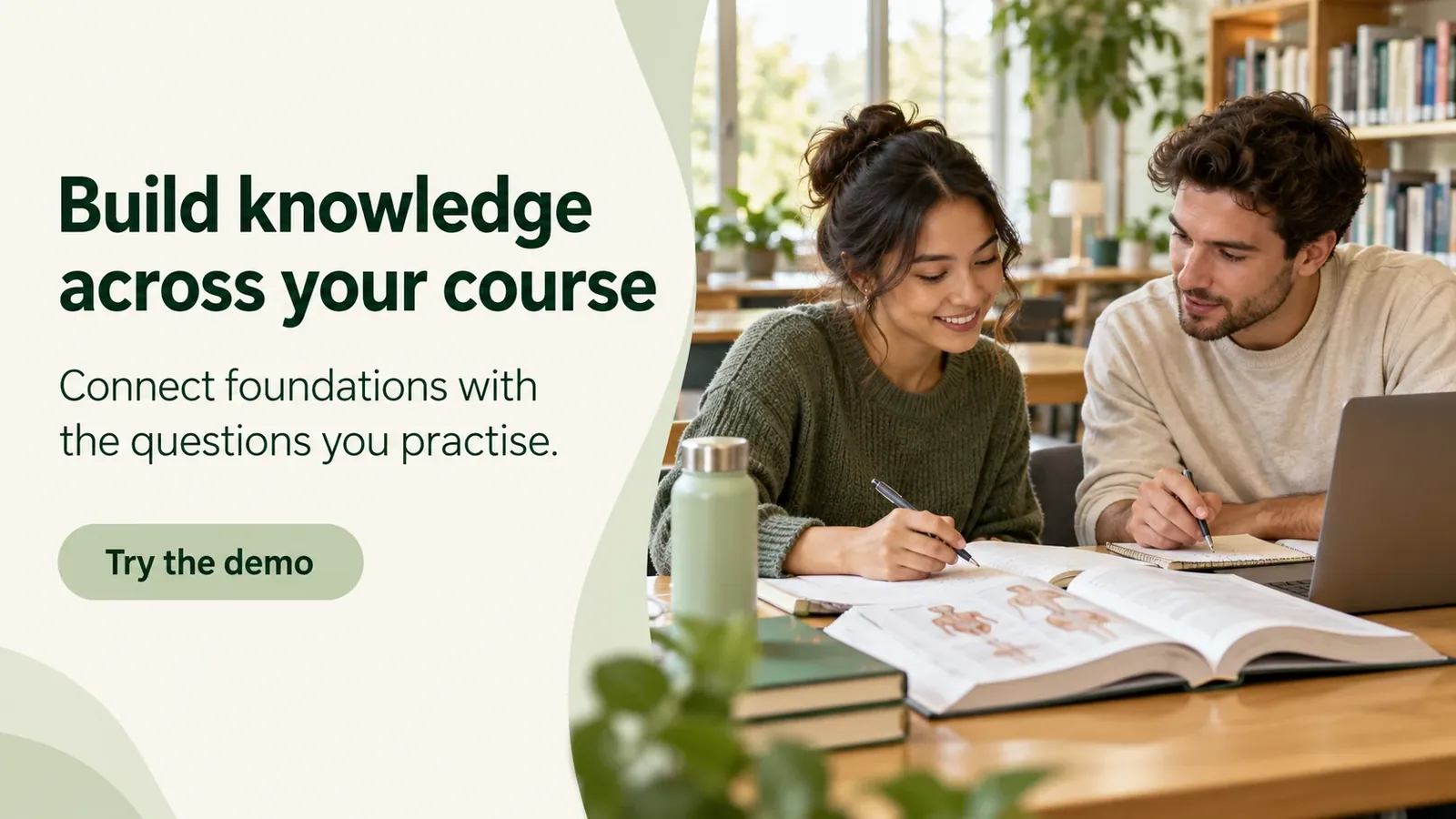 Adult healthcare students connecting foundational concepts during group study